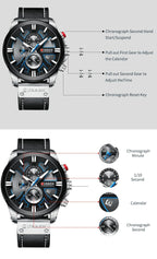 Luxury Men’s Chronograph Watch Noir