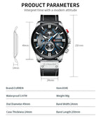 Luxury Men’s Chronograph Watch Noir