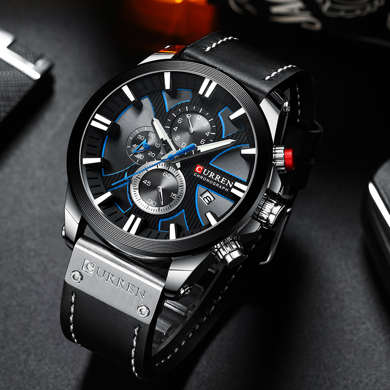 Luxury Men’s Chronograph Watch Noir